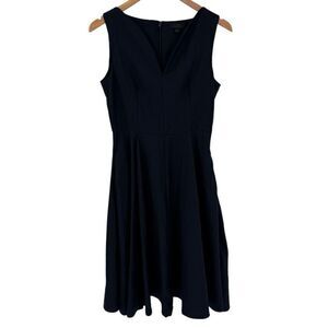 COS‎ Lyocell Linen Sleeveless Fit & Flare Knee Length Dress Navy Blue Women 6